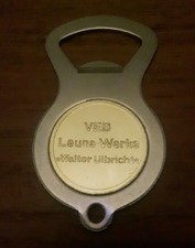 DDR FLASCHENÖFFNER MIT WERBUNG VEB LEUNA WERKE W.ULBRICHT