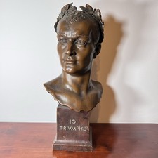 Große Caesar Büste Figur Goldscheider Wien Terracotta signiert L. Rust um 1900