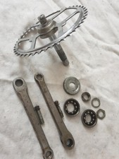 Fahrrad Kurbel Set Garnitur silber Stahl 1 Fach 170 mm / 44 Zähne Fahrrad Oldtim