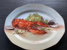 handbemalte alte Fischplatte der Marke Theodore Haviland France