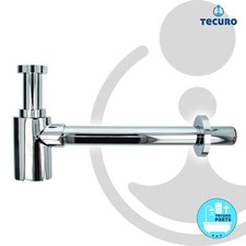 tecuro DESIGN ovaler Flaschensiphon Rohrgeruchsverschluss, Messing verchromt