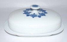 Melitta Friesisch Blau Butterdose Butterplatte 2 tlg. Porzellan blau weiß