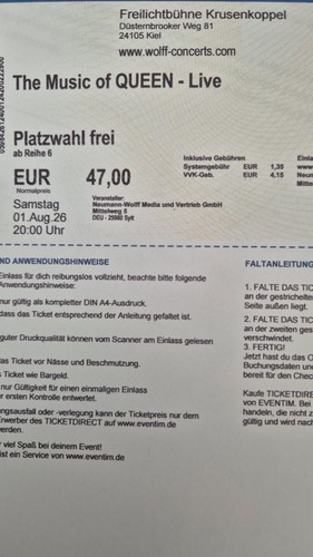 The music queen ticket - the,