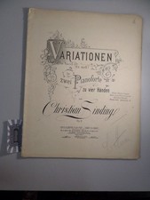 Variationen (Es moll) für zwei Pianoforte zu vier Händen, Op.2. Sinding, Christi