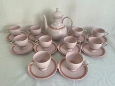 Hutschenreuther 21-tlg. Set Kaffeeservice Rosa Gold Blumen Schleife
