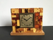 Tischuhr SBM Staatliche Bernstein Manufaktur Königsberg Preußen Art Déco Bauhaus