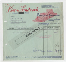 Rechnung Kies- u. Sandwerk
