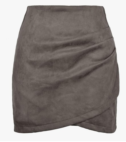 Wildleder rock grau - wildleder,