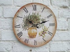 Wanduhr / Küchenuhr ,Olivendekor, mediterran, Impressionen, 28 cm