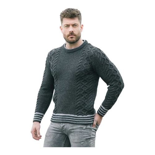 Herren pullover aran rundhals - herren,