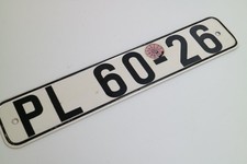 Altes Kennzeichen PL 60-26 mit