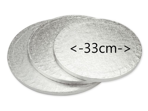 Cake board rund - 33cm, silber