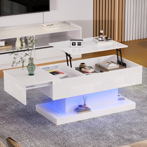 Hochglanz led couchtisch - hochglanz,