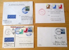 DEUTSCHES REICH 4 ECHT GELAUFENE ZEPPELINBRIEFE 1 ABWURF SUDETENLAND, ANKUNFTSST