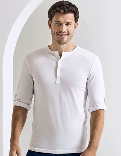 Herren shirt langarm henley - t-shirt,