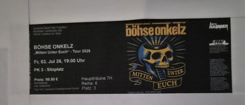 Böhse onkelz tickets - onkelz,