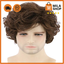 Perücke Kurz Lockig Hellbraun