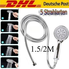 Handbrause Duschkopf Brausekopf 5 Strahlarten mit 2M-Schlauch Bad Wassersparend