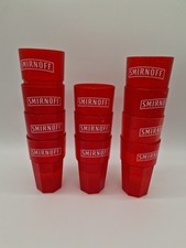 11x Smirnoff Vodka Acryl Becher 0,3l Rot Pfandbecher Partybecher 4cl 2cl 