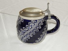 Art Deco Bierkrug Merkelbach 3707 Neue Ära  Reliefdekor  Metalldeckel