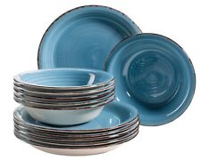 Tafelservice Geschirr 12 tlg Bel Tempo Keramik 6 Pers. dunkelblau