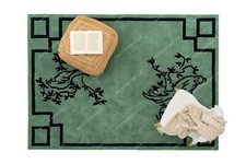 Kunst Deko Indisch Teppiche 2.4x3m Grün Tier Aufdruck Handgetuftet Wolle Teppich