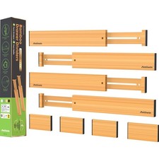 Bambus Schubladentrenner verstellbar 33-43 cm Organizer Ordnungssystem Küche