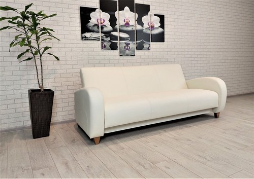 Weißes echtleder couch - echtleder,