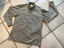 NEUW Herren-Langarm-Hemd Gr.M/L OLYMP TENDENZ KAKI-WEIß kariert 100% BW+ Tasche