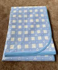 •♥• Wachstuch Tischdecke NEU blau weiß kariert Blätter  140 cm 110 cm •♥•