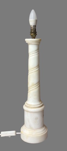 Alabaster tischlampe säule - alabaster,