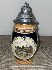 Bierkrug Steinkrug Zinndeckel