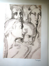TAMARA DE LEMPICKA: Schöne Lithographie limitiert auf 300 , signiert, 50x65cm