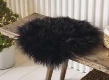 Sitzkissen fell schwarz 40 - schwarz,