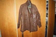 RALPH LAUREN SCHWERE LEDERJACKE GR. M BRAUN KLASSISCHER CABAN UNGETRAGEN