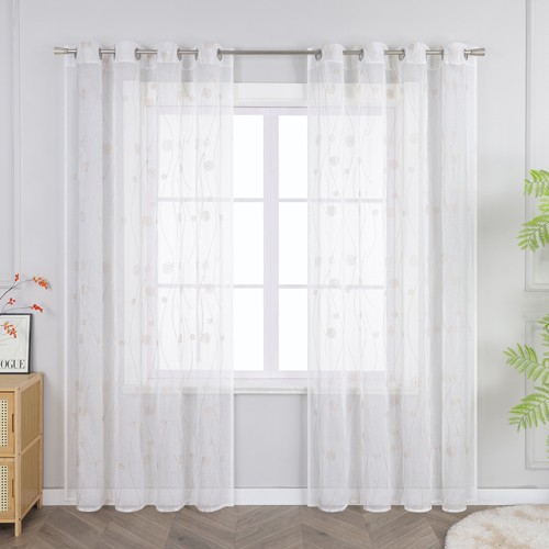 Gardinen stores kreis bestickt - gardinen,