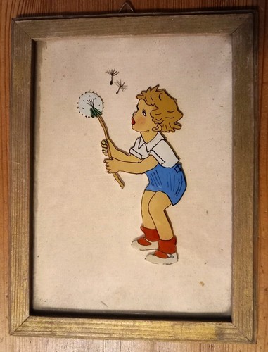 Hinterglasmalerei glasbild - /,