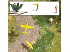 Busch 5487 Modellflug Mann mit Fernsteuerung + Junge + Modellflugzeug H0 Neu 