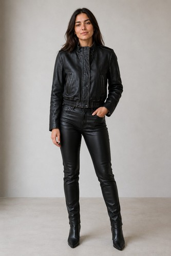 Zara damen vintage lederjacke - damen,