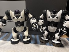 Zwei roboter spielzeug die - zwei,