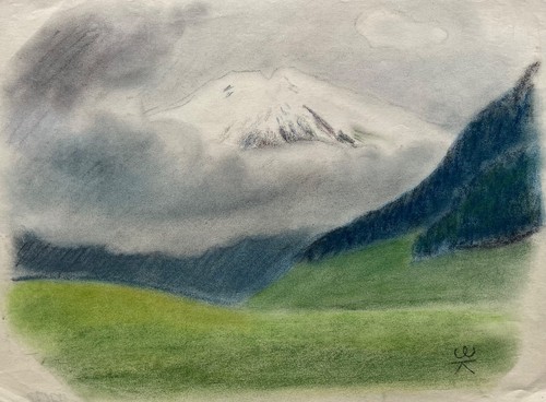 Pastell sommerlandschaft berge - pastell,