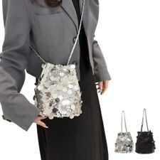 Glitzer Pailletten Abend Schulter Umhängetasche Damen Handtasche Eimer Tasche