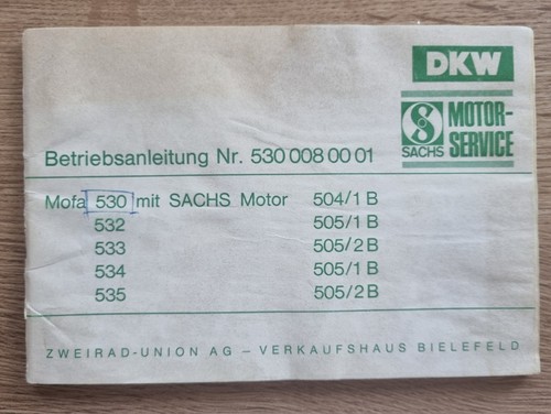 Betriebsanleitung dkw mofa 530 - betriebsanleitung,