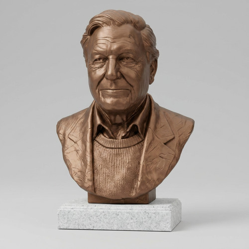 David attenborough büste - attenborough,