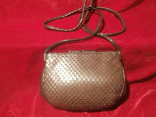 Plinio Visona Italy Tasche Clutch Schultertasche Leder SCHLANGEN OPTIK BRAUN  