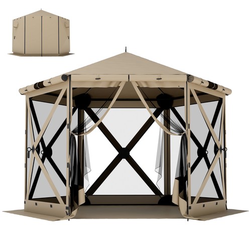 Outsunny sechseck pavillon mit - sechseck-pavillon,