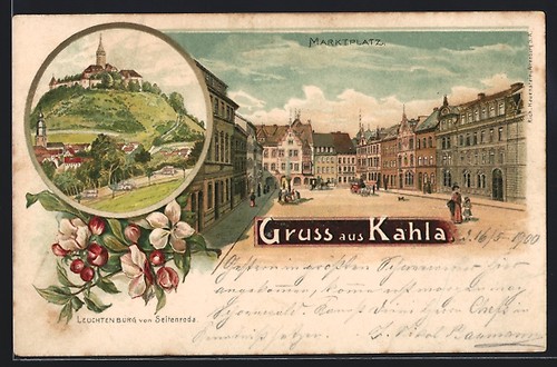 Lithographie kahla saale - kahla,