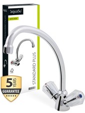 Spültischarmatur Zweigriffmischer Schwenkbar HU-Auslauf Chrom Küchenspüle 