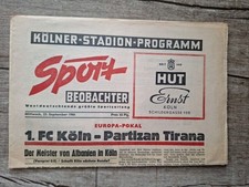 1.FC Köln : Partizan Tirana 23.9.1964 Programm Europapokal EC EC Orginal
