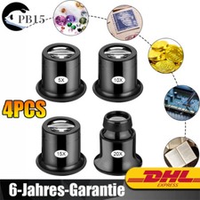 Uhrmacherlupe Augen Lupe Glas Okular 5x/10x/15x/20x Schmuck Augen Lupe Tragbare